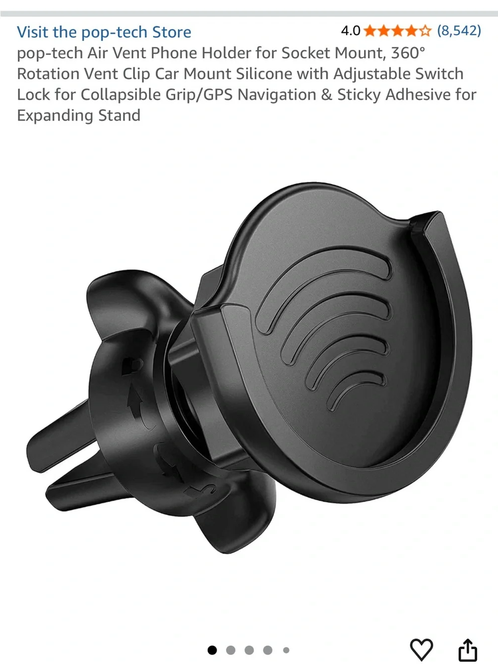 Universal Black Car Vent Phone Mount